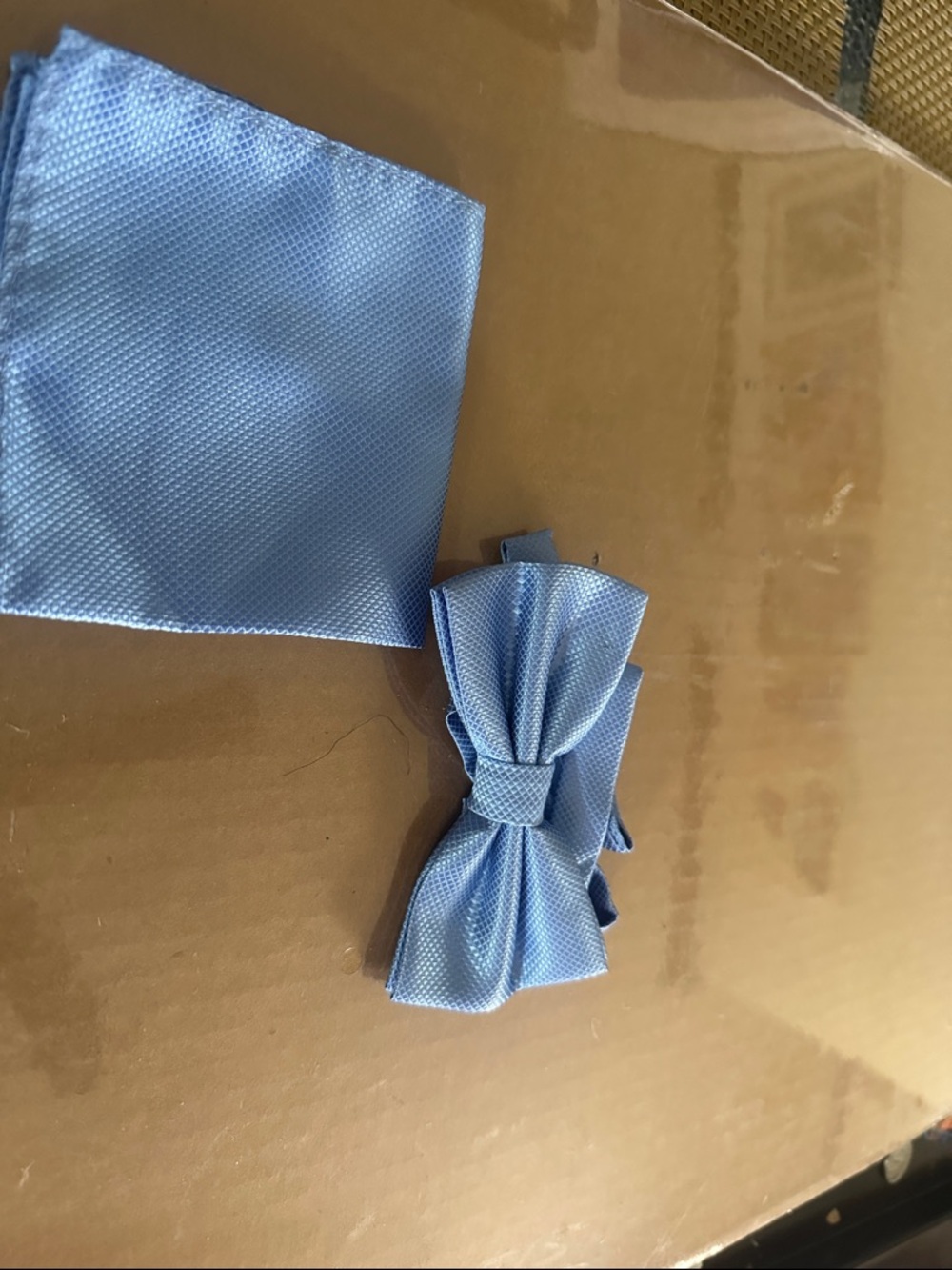 Light Blue Bow Tie and Pocket Square Set